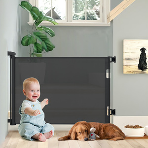 Barrière de sécurité rétractable flexible pour bébé, clôture en maille avec système de verrouillage sécurisé, barrière pour animaux domestiques et chiens, pour escaliers intérieurs, barrière de sécurité en maille pour bébé - Product Image 1