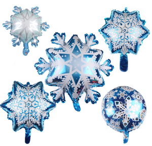 Venta caliente invierno congelado copo de nieve Foil Mylar globo <span class=keywords><strong>fiesta</strong></span> <span class=keywords><strong>globos</strong></span> Navidad Año Nuevo copo de nieve <span class=keywords><strong>globos</strong></span> de helio - Product Image 1