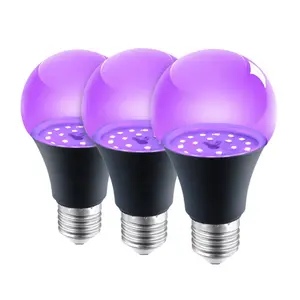 AC85-265V fluor zierende kunststoff beschichtete Aluminium birne LED lila Licht UV schwarz Glühbirnen Lichter