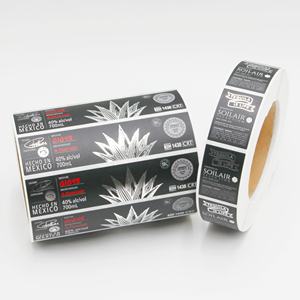 Étiquette personnalisée pour bouteille de vin Autocollant en feuille d'aluminium Autocollants d'étiquette personnalisée imperméables Feuille d'argent Estampage Autocollant de logo en relief - Product Image 3