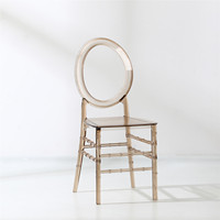 Offre Spéciale cristal Phoenix fête location hôtel plastique résine ambre clair ovale O arrière événement Transparent acrylique chaise de mariage