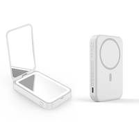 Banque d'alimentation sans fil magnétique 3000mAh personnalisée personnalisable OEM avec miroir de maquillage de voyage portable léger