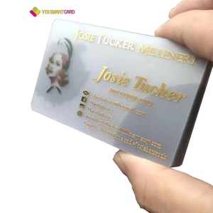 YTS จำหน่ายนามบัตรแบบฟรอสต์พร้อมโลโก้ปั๊มฟอยล์ทอง และนามบัตรแบบใสในราคาโรงงาน - Product Image 1