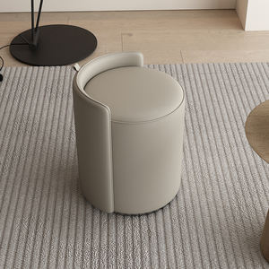 Sgabello Poggiapiedi di Lusso Semplice, <span class=keywords><strong>Pouf</strong></span> Rotondo in Pelle, <span class=keywords><strong>Sedia</strong></span> Ottomana per Arredamento Soggiorno - Product Image 2