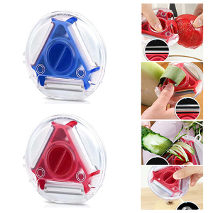 Affettatrice per pelapatate in acciaio inossidabile 3-in-1 grattugiatrice trituratore trituratore multiuso con accessori in plastica PP per <span class=keywords><strong>cucina</strong></span> di casa - Product Image 2