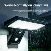 Lampe murale solaire LED avec détecteur de mouvement, étanche, sans fil, pour jardin, cour, patio, clôture