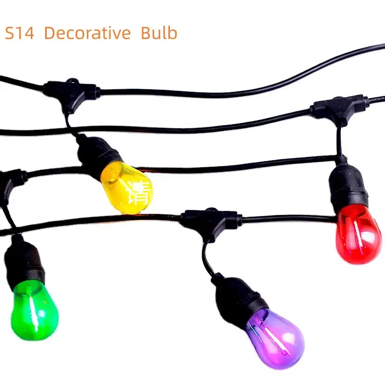 Hot Sales S14 1W 2W E27 Colorful Lamp Red Yellow Green Blue LED Decorative Bulb