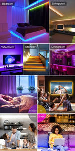 ไฟแถบ <span class=keywords><strong>LED</strong></span> อัจฉริยะไฟเส้นเดี่ยวควบคุมในห้องนอนมีหลายสีประสานเพลงได้แถบไฟอัจฉริยะ - Product Image 2