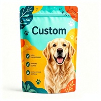 Emballage personnalisé pour aliments pour animaux de compagnie, résistant à l'humidité, refermable, imprimé, sachet en plastique refermable pour friandises sèches pour chats et chiens