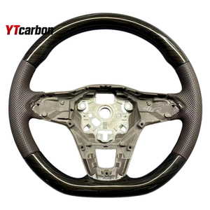 YTcarbon pour <span class=keywords><strong>Golf</strong></span> MK8 GTI <span class=keywords><strong>GTE</strong></span> GTD TCR R modifier pièces automobiles accessoires intérieurs de voiture Style Vintage volant en bois personnalisé - Product Image 2