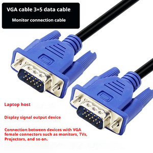 <span class=keywords><strong>VGA</strong></span> 电缆 3+5 15 针公对公铜导线，适用于 PC 笔记本电脑显示器投影仪电视高清电视连接 - Product Image 5