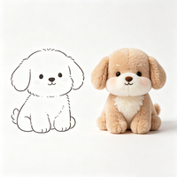 Boneka Anjing Plush AI Isi Kapas PP Custom, Aksesoris Detak Jantung Hewan Lucu, Dapat Dikustomisasi