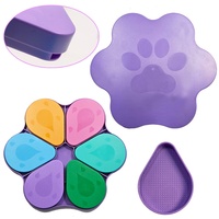 Kit de Peinture Diamant en Forme de Patte Mignonne, Organisateur de Perles Diamantées à 6 Compartiments avec Couvercle, Accessoires de Bricolage pour Adultes
