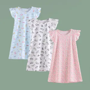 Robe de nuit en coton pour filles, 60 jours, OEM ODM, pyjama pour enfants, taille 3 à 8, motif licorne