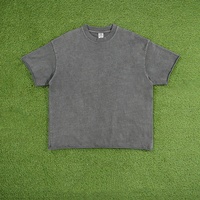 Kaos Rajut Kasual Pria Heavyweight 310GSM 100% Katun Batik Acid Wash Vintage Unisex Oversized