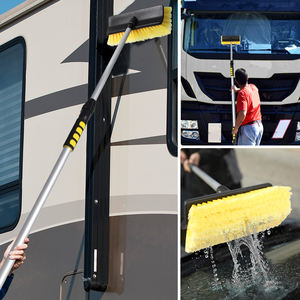 Flujo telescópico a través del cepillo de lavado de coches Herramienta de limpieza Cerdas suaves Cepillo de lavado de coches para camión Barco - Product Image 3