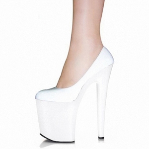Chaussures à talons hauts de 20 cm, bout rond peu profond, 8 pouces, escarpins fantaisie pour travestissement, boîte de nuit, strip-teaseuse, et pour la danse sur barre à domicile - Product Image 6