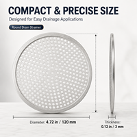Grille de vidange moderne en acier inoxydable de 120 mm (4 pouces) avec filtre attrape-cheveux pour évier de cuisine et salle de bain