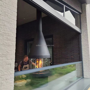 Comentarios foto real techo interior <span class=keywords><strong>de</strong></span> lujo montado chimenea envolvente <span class=keywords><strong>vidrio</strong></span> leña fuego chimenea redonda para Villa - Product Image 1