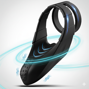 Casemee Penis &amp; P-Spot Stimulation Men's Silicone Penis <strong>Cock</strong> <strong>Ring</strong> Wearable Dual-<strong>Ring</strong> Vibrator With Perineum Teaser - Product Image 1