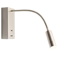 Lampes de lecture à LED pour lits 3W Snake goose neck hose Angle réglable à volonté lampe de chevet de chambre à coucher style moderne