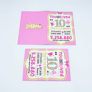 Folleto <span class=keywords><strong>de</strong></span> celebración <span class=keywords><strong>de</strong></span> <span class=keywords><strong>cumpleaños</strong></span> plegable personalizado | Lámina 3D UV y dorada con diseño troquelado - Product Image 2