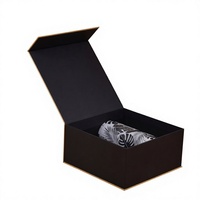 Boîte cadeau magnétique personnalisée avec logo, fermeture à ruban, carton rigide, laminage mat, insert en mousse pailletée, ensemble cosmétiques et soins de la peau
