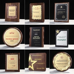 Medallas de Autorización Personalizadas con Bases de Madera Creativas, Diseños de Madera Sólida de Alta Gama, Certificados para Franquiciados/Agentes, Transferencia Térmica - Product Image 2