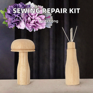 Ensemble de réparation de champignons à repriser Aiguilles à tapisserie à pointe courbée en aluminium émoussé simples pour la réparation et la couture à domicile - Product Image 6