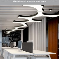 Suspension de bureau en fer, librement combinable, design minimaliste irrégulier en Y, éclairage LED ultra-minimaliste, noir/blanc
