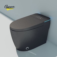 Toilet Pintar Elektrik Bidet Mewah Hitam Berkualitas Tinggi dengan Sensor Otomatis Cerdas 220V 110 OEM dengan Remote Control