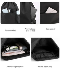 Sac à dos de sport en polyester de haute qualité avec cordon de serrage, sac de sport imperméable, logo personnalisé, sacs à cordon de serrage promotionnels pour la remise en forme - Product Image 3