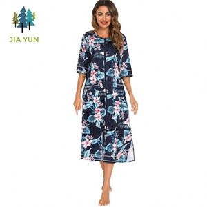 YZ - Vestidos Largos de Verano para Mujer, Tallas Grandes, de Alta Calidad, Ropa de Dormir Informal, Pijamas Holgados para <span class=keywords><strong>Lactancia</strong></span>, Venta al por Mayor - Product Image 5
