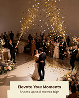 Canon à Confettis Noir et Or pour la Promotion 2026 – Idéal pour Fêtes, Anniversaires, Mariages – Canon à Confettis de 30 cm