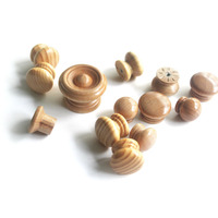 Mini boutons ronds en bois personnalisés, champignon en bois naturel, armoire, commode, tiroir, poignée de porte et bouton pour meubles