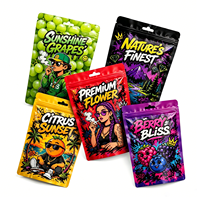 Sacs refermables personnalisés holographiques en Mylar de forme spéciale 3,5g, qualité alimentaire, découpés à la forme, pour fleurs - Vente chaude