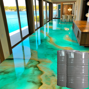 Recubrimiento Epóxico Metálico para Pisos, 100 kg/set, Relación 3:1, Resina Epóxica Autonivelante para Capa Superior de Piso, Recubrimiento Impermeable - Product Image 2