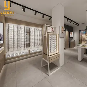 Optical Store Layout Design Eyewear Showcase Display Furniture With Counter Top Acrylic Sunglass Stand