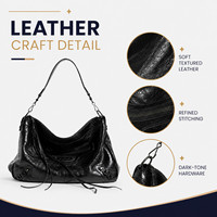 Sac Hobo en Cuir pour Motard, Grande Capacité, Sac à Bandoulière avec Chaîne et Rivets, Personnalisable pour Femmes, Logo OEM ODM, Vente en Gros