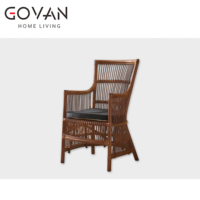 Fauteuil Wabi Sabi Elm avec structure en bois massif et siège ergonomique pour salle à manger, lecture et relaxation