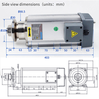 Moteur de scie circulaire 3KW refroidi par air Lame de scie à découper Broche CNC pour la coupe du bois, le fraisage et le meulage