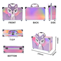 Set Kotak Rias Anak Fox Eyeshadow Blush Lip Gloss Cat Kuku Mainan Rias Gadis