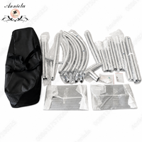 Stand backdrop berbentuk kerang ANNIELU, rangka lengkung logam aluminium untuk dekorasi panggung acara pernikahan, pesta, dan upacara.