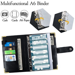 Creative leather ledger cash budget book tasca con cerniera raccoglitore con stampa a colori angoli in metallo PU <span class=keywords><strong>notebook</strong></span> A6 - Product Image 6