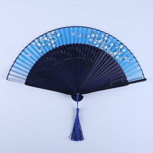 Éventail pliant rétro haut de gamme DIY 42 carreaux motif fleur de cerisier, artisanat <span class=keywords><strong>japonais</strong></span> avec technique de peinture, en bambou - Product Image 5