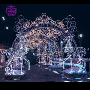 LED Arch Motif <b>Light</b> Waterproof Outdoor Christmas Archway Tunnel Decoration Walk Through Photo Prop Event Lighting - Product Image 5