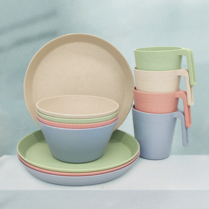 Ensemble de vaisselle design nordique, <span class=keywords><strong>bol</strong></span> en <span class=keywords><strong>plastique</strong></span>, assiette de <span class=keywords><strong>petit</strong></span>-<span class=keywords><strong>déjeuner</strong></span>, vaisselle de cuisine, ensemble d'assiettes, bols en <span class=keywords><strong>plastique</strong></span> pour le dîner - Product Image 4
