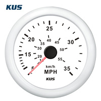 Speedometer Tipe Tekanan Presisi Tinggi 12V 24V 0~35/55/65MPH dengan Tabung Pitot untuk Kapal