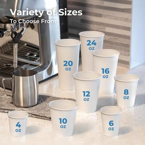 Wholesale 4oz/8oz/10oz/12oz/16oz/20oz Disposable Custom Printed <b>Coffee</b> Paper <b>Cup</b> With Lid - Product Image 2