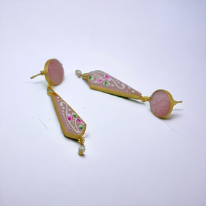 ต่างหูทองชุบทำมือแบบดั้งเดิม ปี 2025 ลายเพ้นท์มือ สำหรับเด็กหญิงและสตรี - Product Image 2